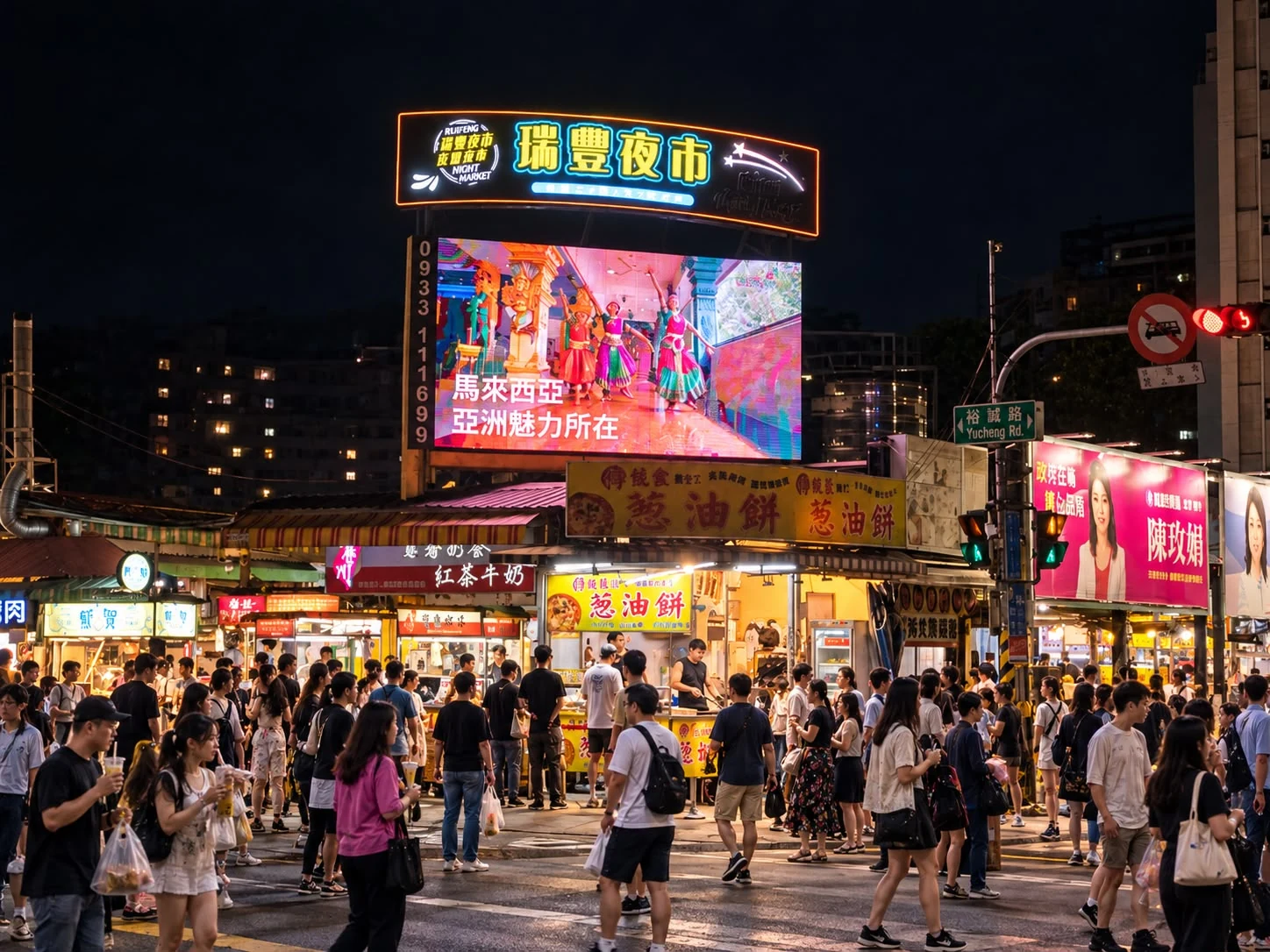 馬來西亞旅遊廣告於瑞豐夜市的實際投放